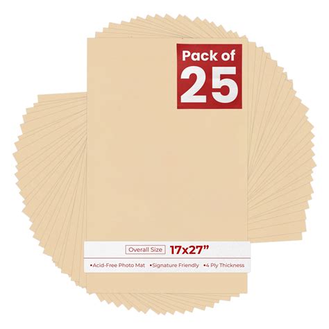 Toasted Almond 17x27 Uncut Mat Board - Blank Sheets, No Opening, Color ...