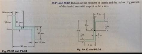 31 -9.32 determine the moment of inertia and the radius of gyration ...