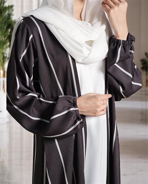Three Piece Abaya Set with Nida Satin Inner, Poly Silk Open Abaya ...