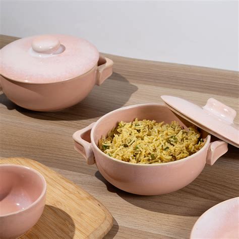 Blush Rose Ceramic Serving Bowl with Lid – Tibros