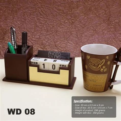 Promotional Desktop Items - WD08 Brown Wooden Desk Top Table Top Gift ...