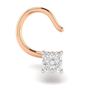 Buy Avsar 18KT Rose Gold and Diamond Nose Ring for Women at Amazon.in