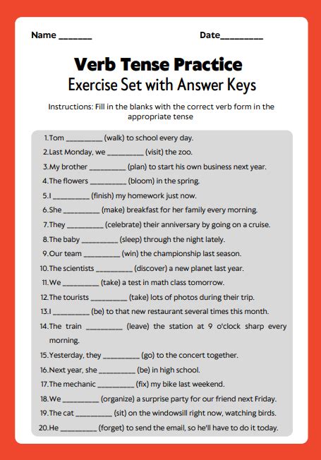 Tense Worksheet 的图像结果