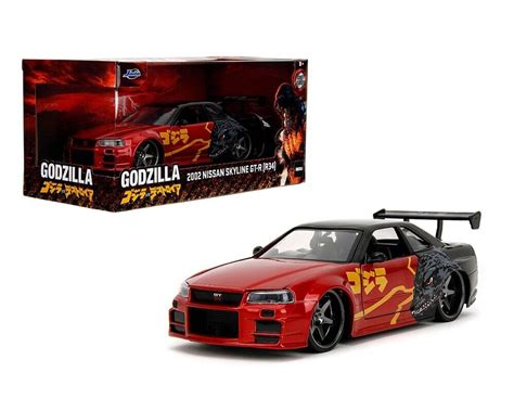 Jada 35133 1:24 2002 Nissan Skyline GT-R (R34) Godzilla Graphic - Code ...