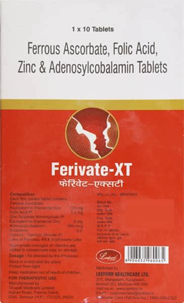 Ferivate XT Tablet: Uses, Side Effects, Price, Dosage & More Info ...