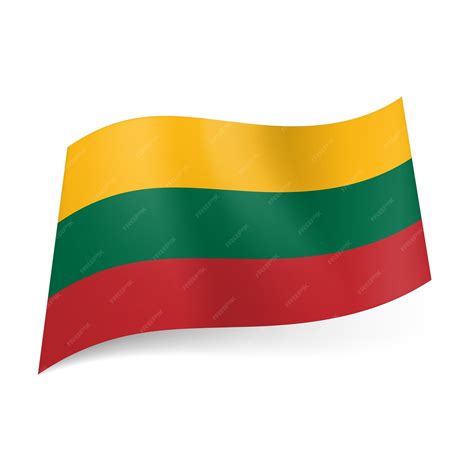Premium Vector | National flag of Lithuania yellow green and red ...