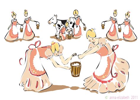 Eight Maids a Milking from The Twelve Days of Christmas | Twelve days ...