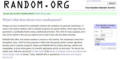 Image result for Random.org Tutorial