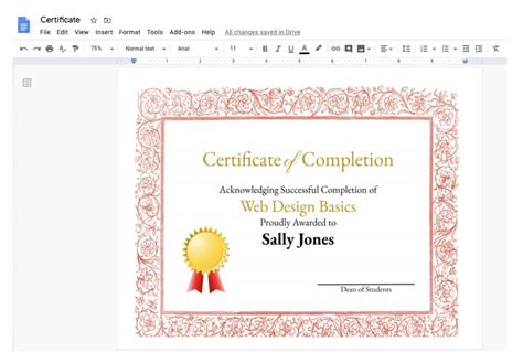 How to Design a Certificate in Google Docs (5 Steps) - All Free Mockups