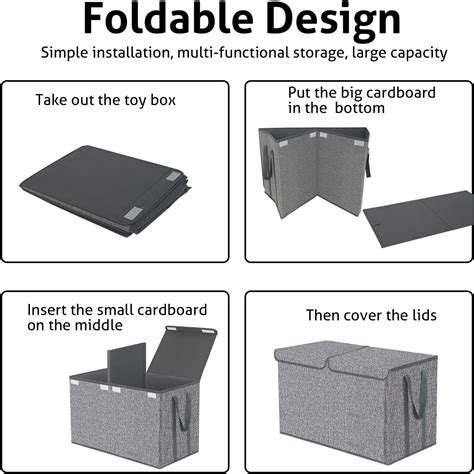 Buy Toy Box Chest for Boys Girls - Kids Toy Storage Organizer Bins with ...
