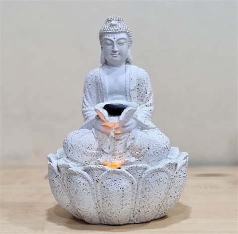 eSplanade Resin Buddha Table Top Indoor Outdoor Water Fall Fountain ...
