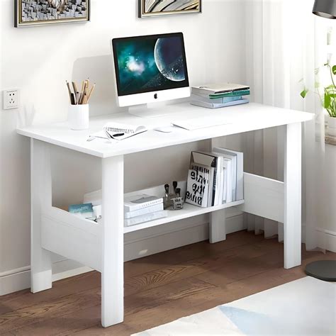 Callas Engineered Wood Computer Desk with Shelf – Modern Laptop Study ...