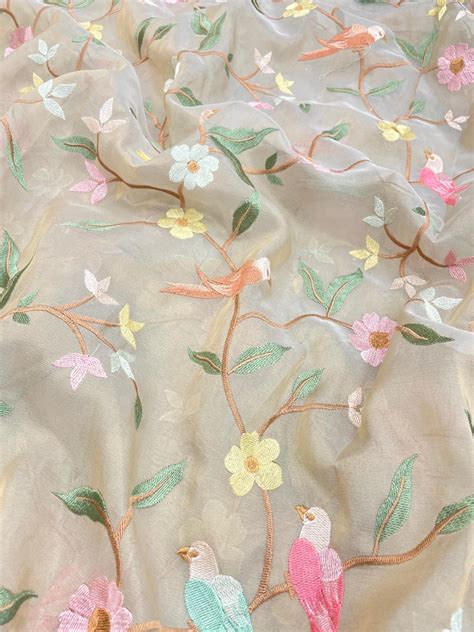 Organza MultiThread Embroidery (Color Available) 44"Inch – banaraswala ...