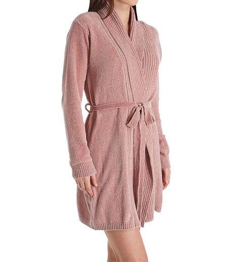 Josie by Natori Women's Chenille Sweater Knit Robe, Rosewood, M ...