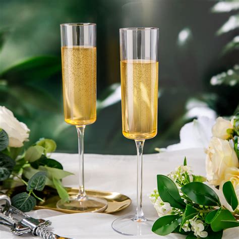 Snapklik.com : 24 Pack Plastic Champagne Flutes - Clear 6 Oz Disposable ...