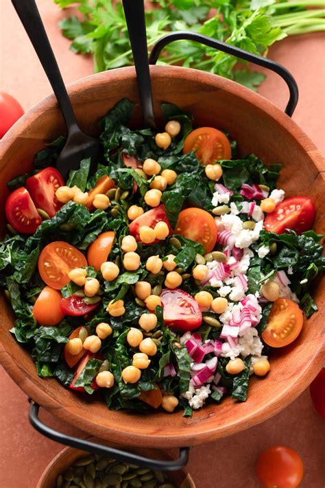 Kale Chickpea Salad - Peas and Crayons