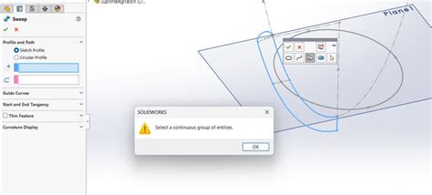 Image result for SolidWorks Sweep Feature Multiple Planes