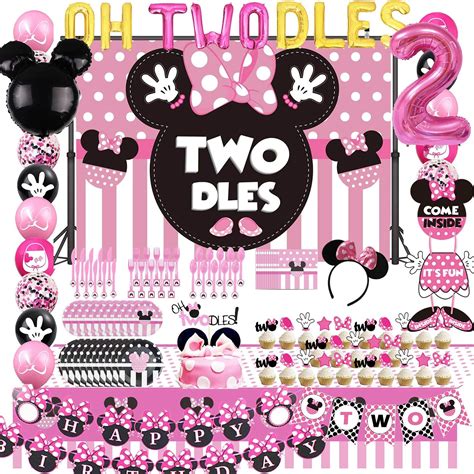 Oh Twodles Pink Mouse Twodles Birthday Party Supplies Decorations Mouse ...