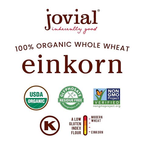 Jovial 100% Organic Einkorn Whole Wheat Flour - 32oz (2 lb) - Gluten ...