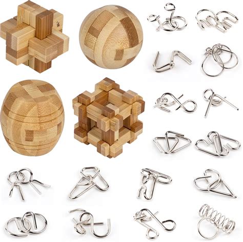 Brain Teaser Puzzles,Unlock Interlock IQ Game,3D Puzzle Toy Brain ...