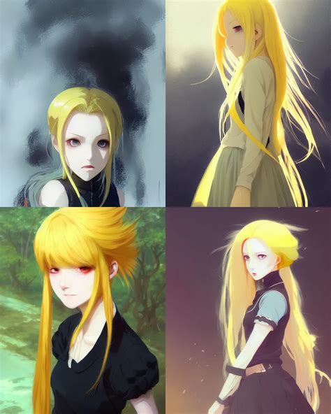 girl with yellow hair and gothic skirt, a beautiful | Stable Diffusion ...