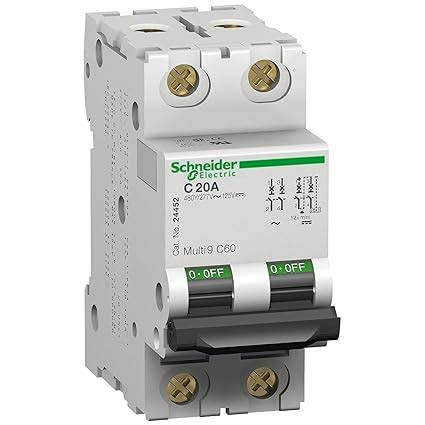 Schneider MCB 40A DP C-Curve ACTI9 10kA, White, Standard (A9N2P40C ...