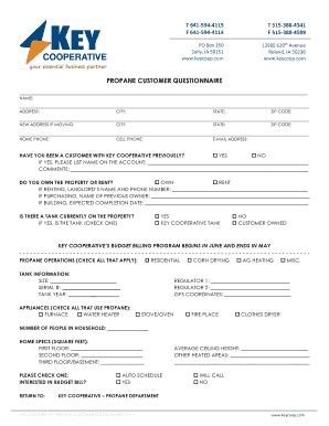 Propane Questionnaire Form - Fill and Sign Printable Template Online