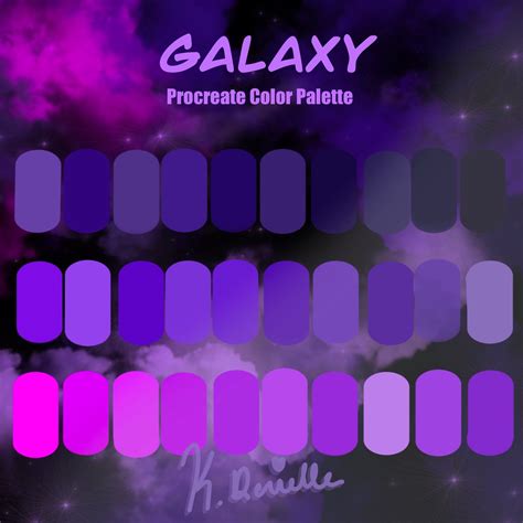 Purple Galaxy / Procreate Color Palette / Color Swatch / Digital ...