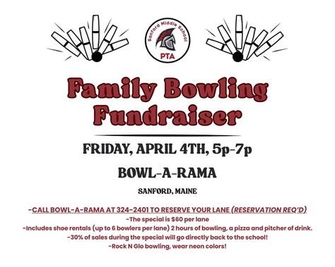 SMS PTA Family Bowling Fundraiser, Bowl-A-Rama, Sanford, 4 April 2025 ...