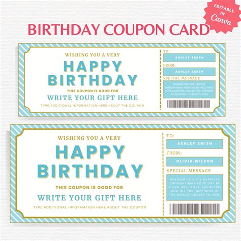 Birthday Gift Coupon Template | Printable Birthday Gift Coupon Card ...