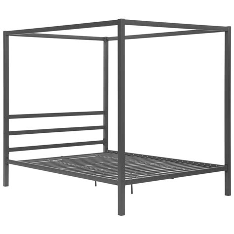 Buy Bowery Hill Queen Metal Canopy Bed in Gunmetal Gray Online at ...
