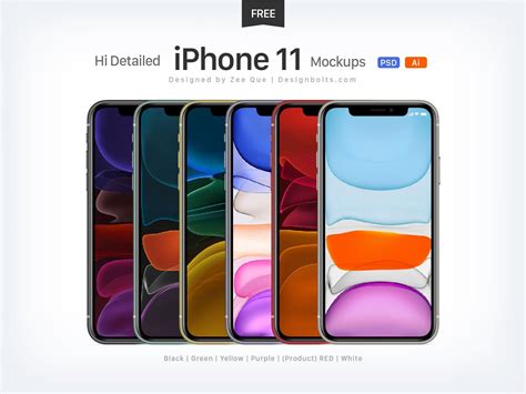PSD - AI iPhone 11 Mockup - Ücretsiz Vektörel Çizim Tasarımlar