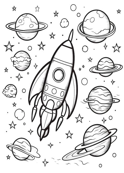Space Coloring Pages 的图像结果
