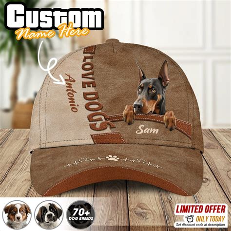 Doberman Pinscher Dog Baseball Cap With Your Name Custom Dog - Etsy