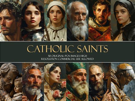 Catholic Saints Clipart 50 PNG Clipart Collection: Divine Illustrations for Catholic Crafts and ...