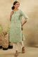 Buy Green Block Printed Kurta With Neck Tie-Up @ 2799 | W for woman ...