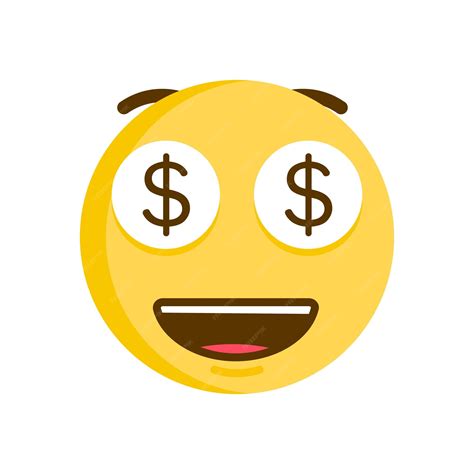 Emoticono lindo hipnotizado con dinero vector emoji para todos los conceptos de dinero y riqueza ...