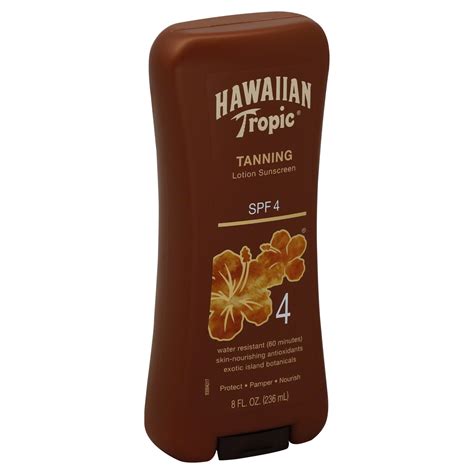 Hawaiian Tropic Sunscreen, Lotion, Tanning, SPF 4, 8 fl oz (237 ml)