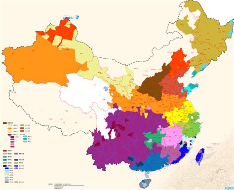 中国方言分布图（可下载清晰大图） - 城市论坛 - 天府社区