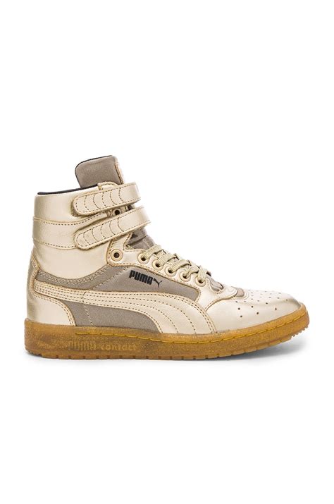Puma Sportstyle Sky II Hi Metallic Hi-Top Sneaker in Metallic Gold ...