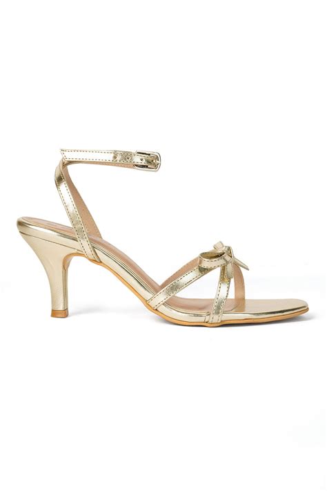 SOLES Strappy Bow Pencil Heels for Women | Party Wear Heels