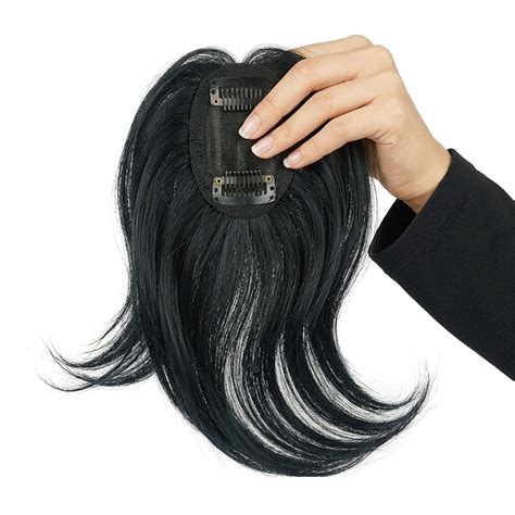 Hair Topper for Women 12 Inch Synthetic Center Part Clip-on HairPiece