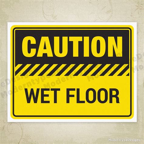Caution Wet Floor Printable Sign | Wet floor, Wet floor signs, Wet