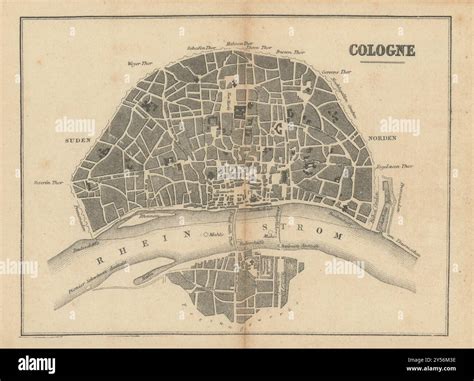 Cologne / Köln town city plan. Germany. BRADSHAW c1853 old antique map ...