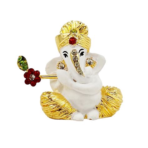 Buy ARNAVIRA® Gold Plated Bansuri Ganesha,Ganpati Idol for Car ...