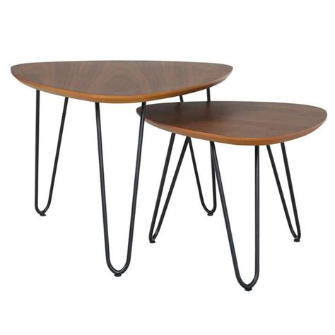 Nesting Table, Black & Brown Nesting Table, Nesting Table with Metal L ...