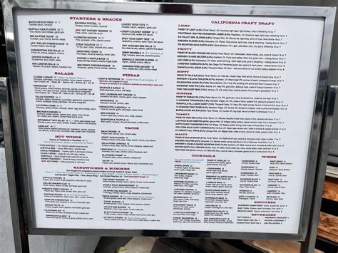 Finney's Crafthouse - Porter Ranch Menu - Updated November 2025