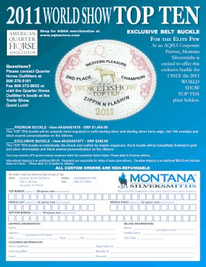 Fillable Online com For the Elite Few As an AQHA Corporate Partner ...