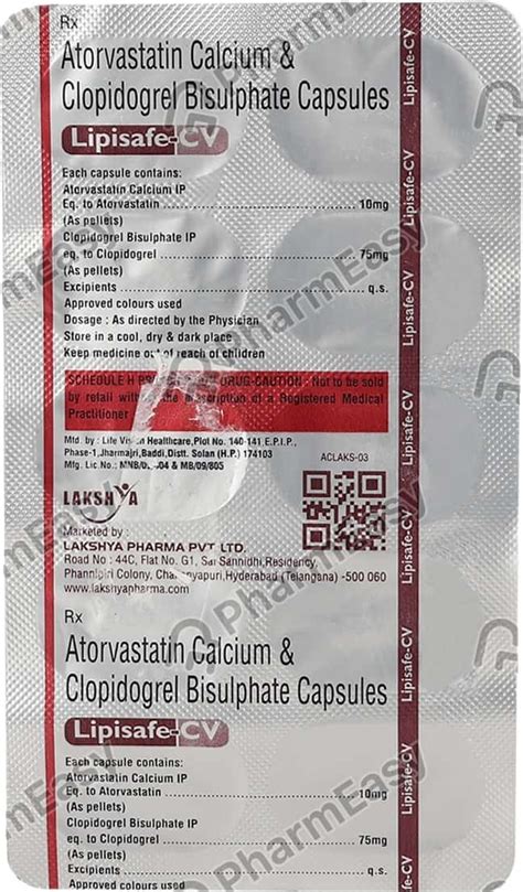 Lipisafe Cv 10mg Strip Of 10 Capsules: Uses, Side Effects, Price ...