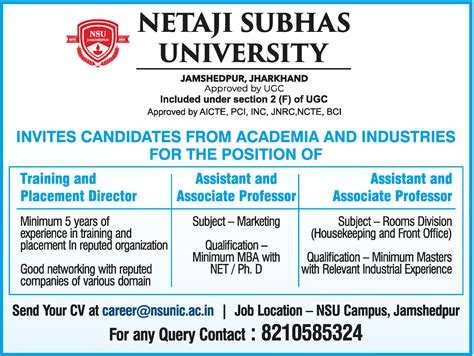 Times Ascent Ad Image for Netaji Subhas University -timesascent.com